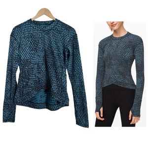 Lululemon Close to Crossing Long Sleeve Tectonic Jacquard Shipmate Black Small